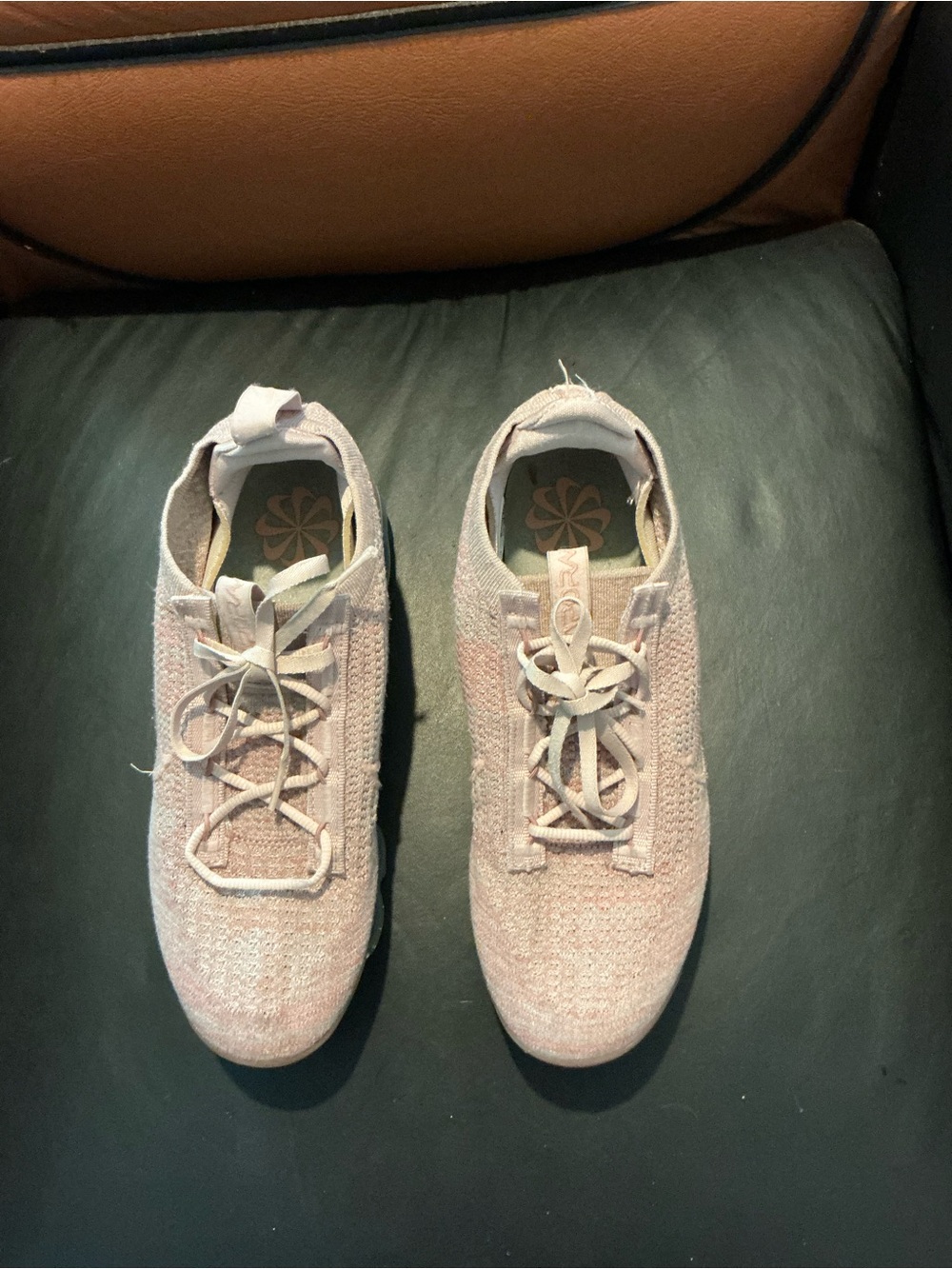 Nike Women’s Knit Lace-Up Sneakers in Light Pink